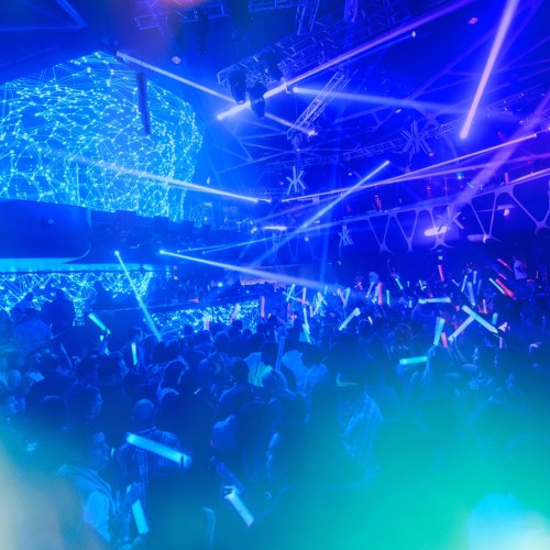 nightclub with lightshow